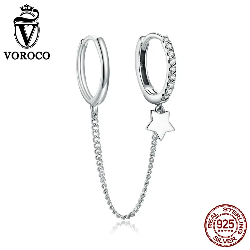 Женские серьги шепот VOROCO очаровательные из стерлингового серебра 925 пробы