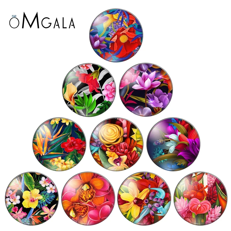 

vintage mix colorful flower rose photo flatback round glass cabochons 25mm 20mm 18mm 14mm 12mm 10mm diy jewerly findings