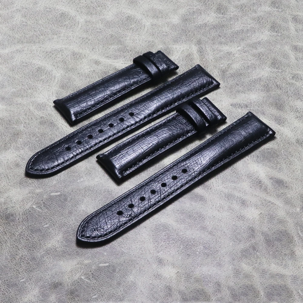 

Ostrich skin Genuine Leather Watchband Business Wristband Strap Watch Band 18mm 19mm 20mm 21mm 22mm Butterfly Buckle Bracelet
