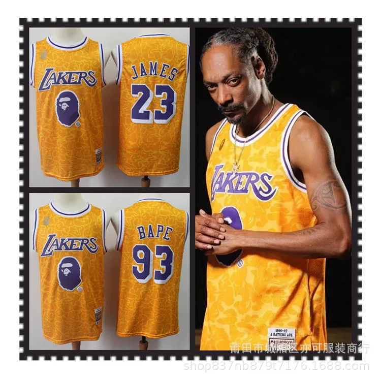 NBA Jersey Joint 93 Rap Godfather L Celtics Lakers вышитая ретро новая ткань Баскетбольная одежда