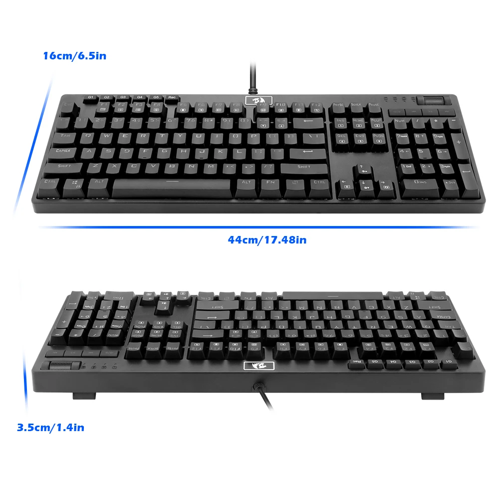 Redragon K579 RGB USB Механическая игровая клавиатура синий переключатель со светодиодной подсветкой 104 ключ анти-ореолы проводной ПК Компьютерная игра