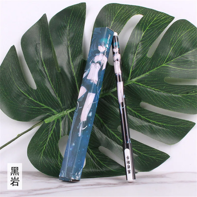 

20 sets/lot Anime Black Rock Shooter Gel pen Kuroi Mato Yu Koutari Ballpoint Pen 0.5mm Black refill Pens