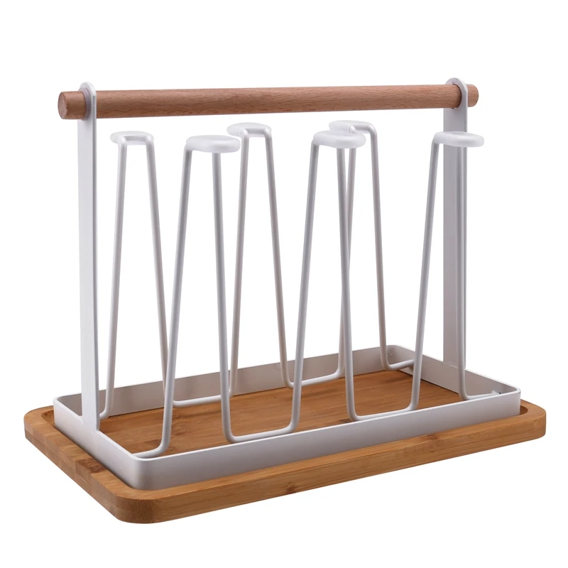 

Tabletop Cup Drying Rack Stand with Detachable Tray,Drinking Glass Drainer Stand,with Handle,for Kitchen,Cabinet,Pantry