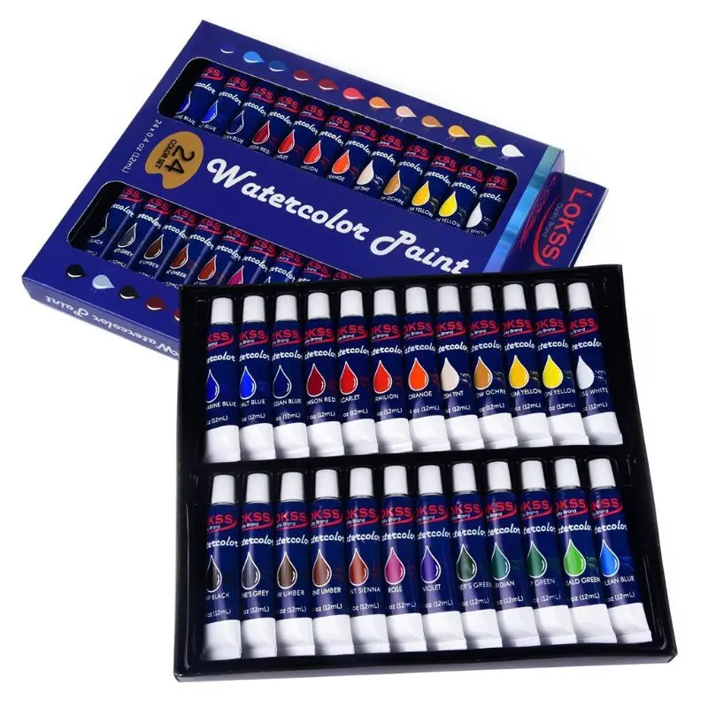 

24 Color Set of Art Oil Paint in Large 12ml Tubes Rich Vivid Colors for Artists Students