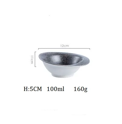 12 CM Bowl NIMITIME1 шт., японский стиль, керамическая Ретро миска для салата из риса с камнем, тарелка для фруктов, тарелка для суши, десертный ужин, домашняя посуда - Цвет: 12 CM Bowl