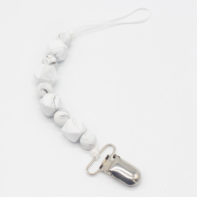 

Dummy Clips Baby Boys Girls Pacifier Chain Silicone Teething Relief Toys Beads Soothie Pacifier Holder Clips Baby Shower Gifts