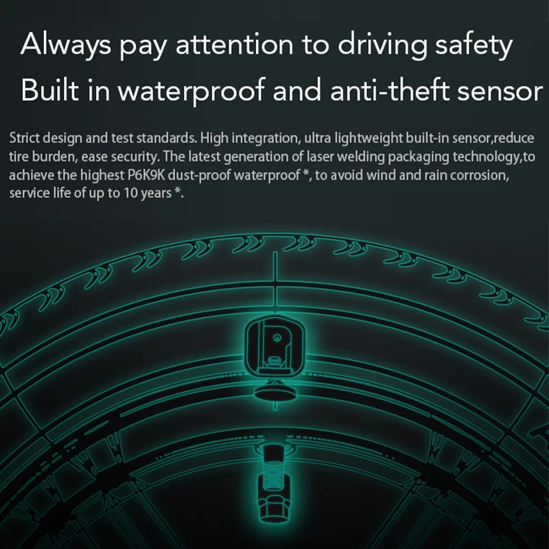 Xiaomi 70mai Автомобильный датчик TPMS Датчик давления в шинах монитор солнечной энергии двойной usb зарядка 4 встроенных датчика s система сигнализации