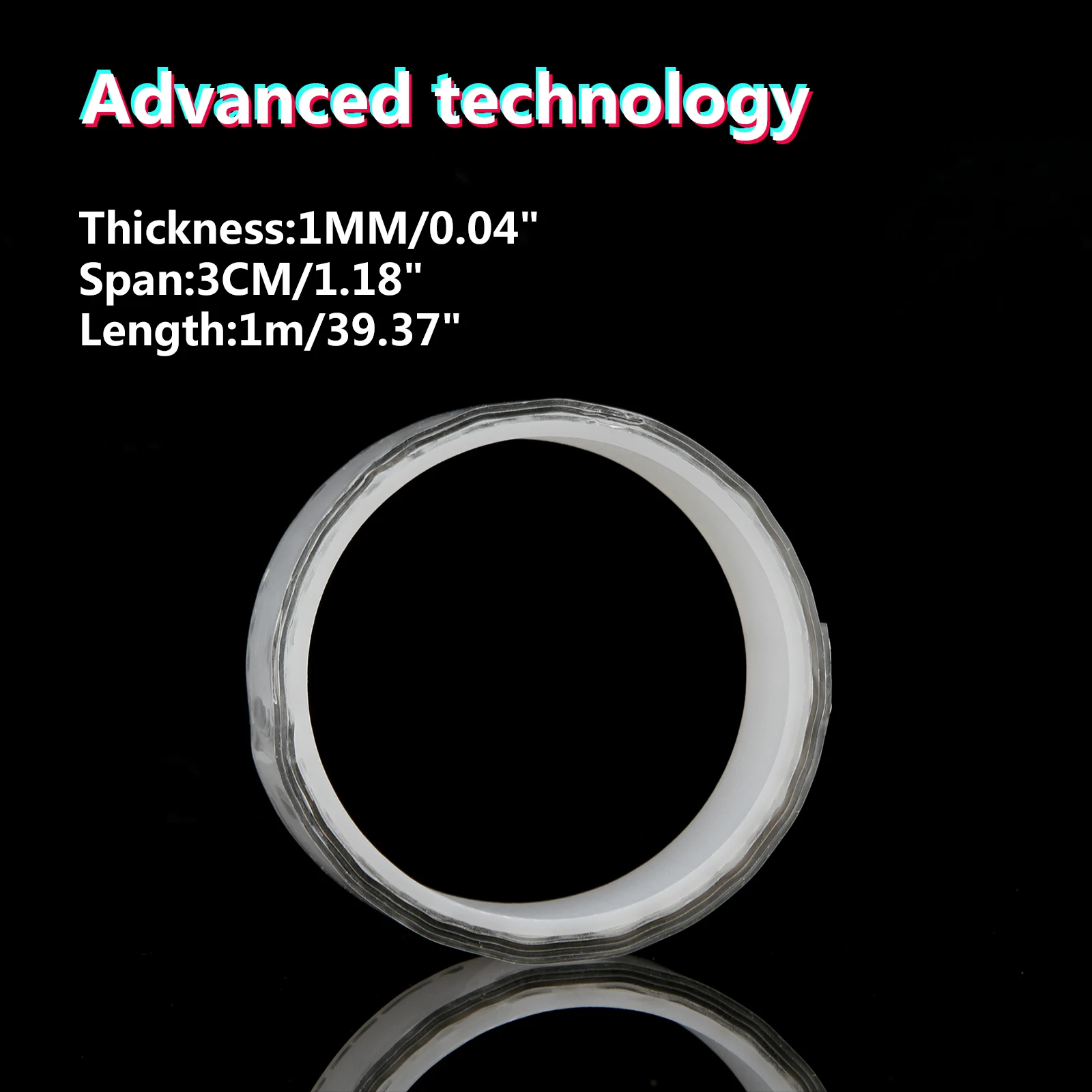 Двухсторонняя клейкая нано лента 1 мм толщиной длина м бесследные Моющиеся