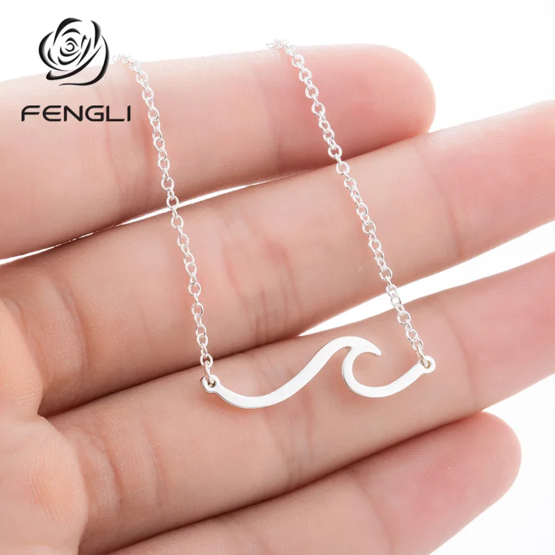 Простые ожерелья из нержавеющей стали FENGLI для женщин Пляжная морская цепочка