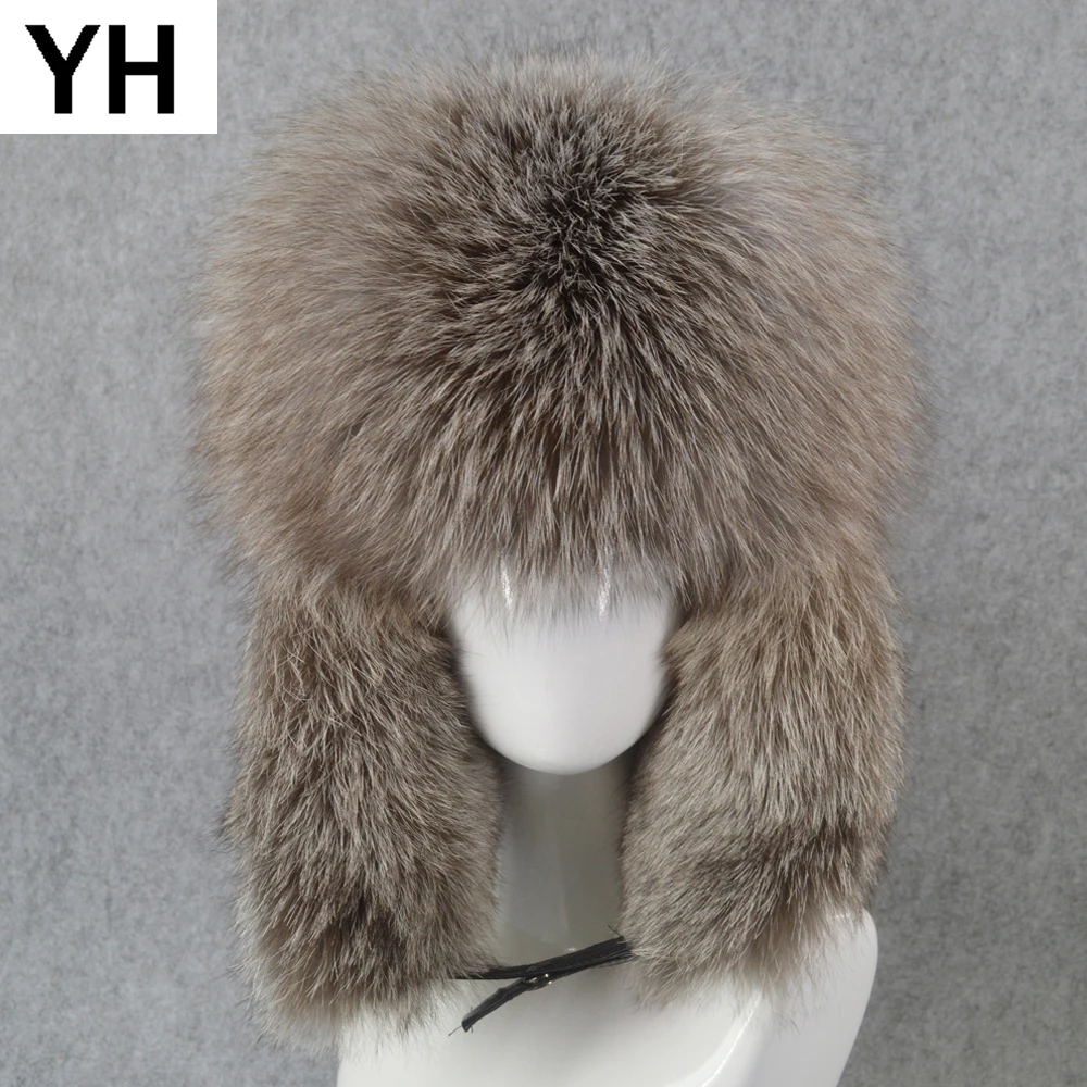 2021 для мужчин класса люкс Русская зима натуральным лисьим мехом меховая шапка
