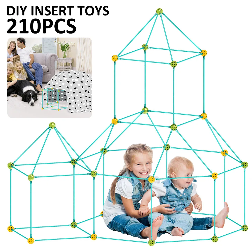 

210 шт. замки, туннели, Игровая палатка, детский строительный форт, строительные наборы «сделай сам», строительство крепости, игры на открытом...