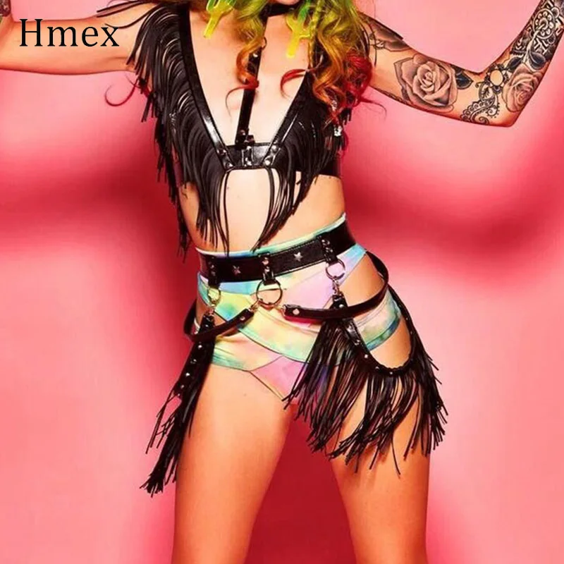 Панк ручной работы из искусственной кожи с кисточками жгут Ремни Для женщин