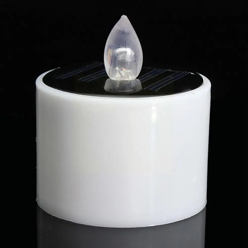 

Moved Solar Powered LED Electronic Candle Light Wedding Warm Tea Romantic Decor Battery White Christmas Q8V8