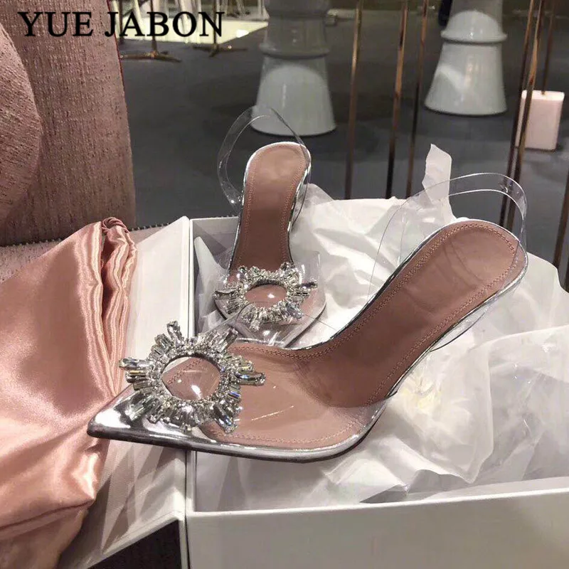 Сандалии женские прозрачные с треугольными чашками босоножки из ПВХ прозрачными