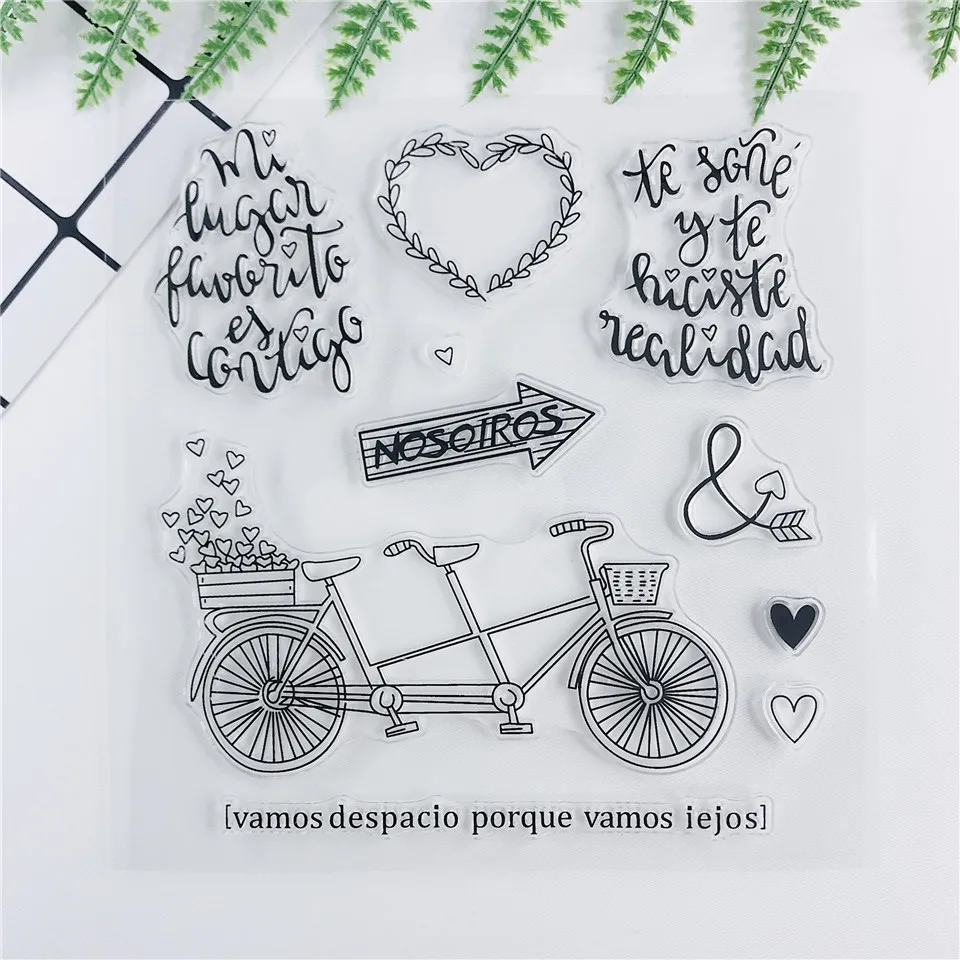 14*14 испанский велосипед прозрачный штампы пуля журнал печать для DIY скрапбукинга