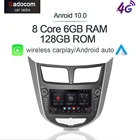 DSP Android 11,0 128G 6G RAM автомобильный DVD мультимедийный плеер RDS Авторадио GPS автомобильное радио для HYUNDAI Verna Accent Solaris 2011 - 2015