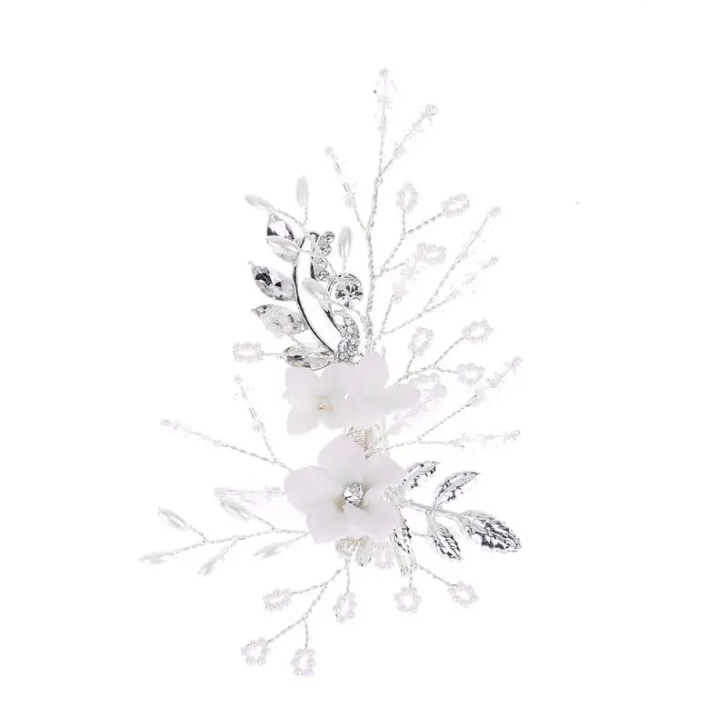 

Alloy Flower Hair Pins for Bridal Crystal Hair Clip Bride Headwear Wedding Hair Accessories