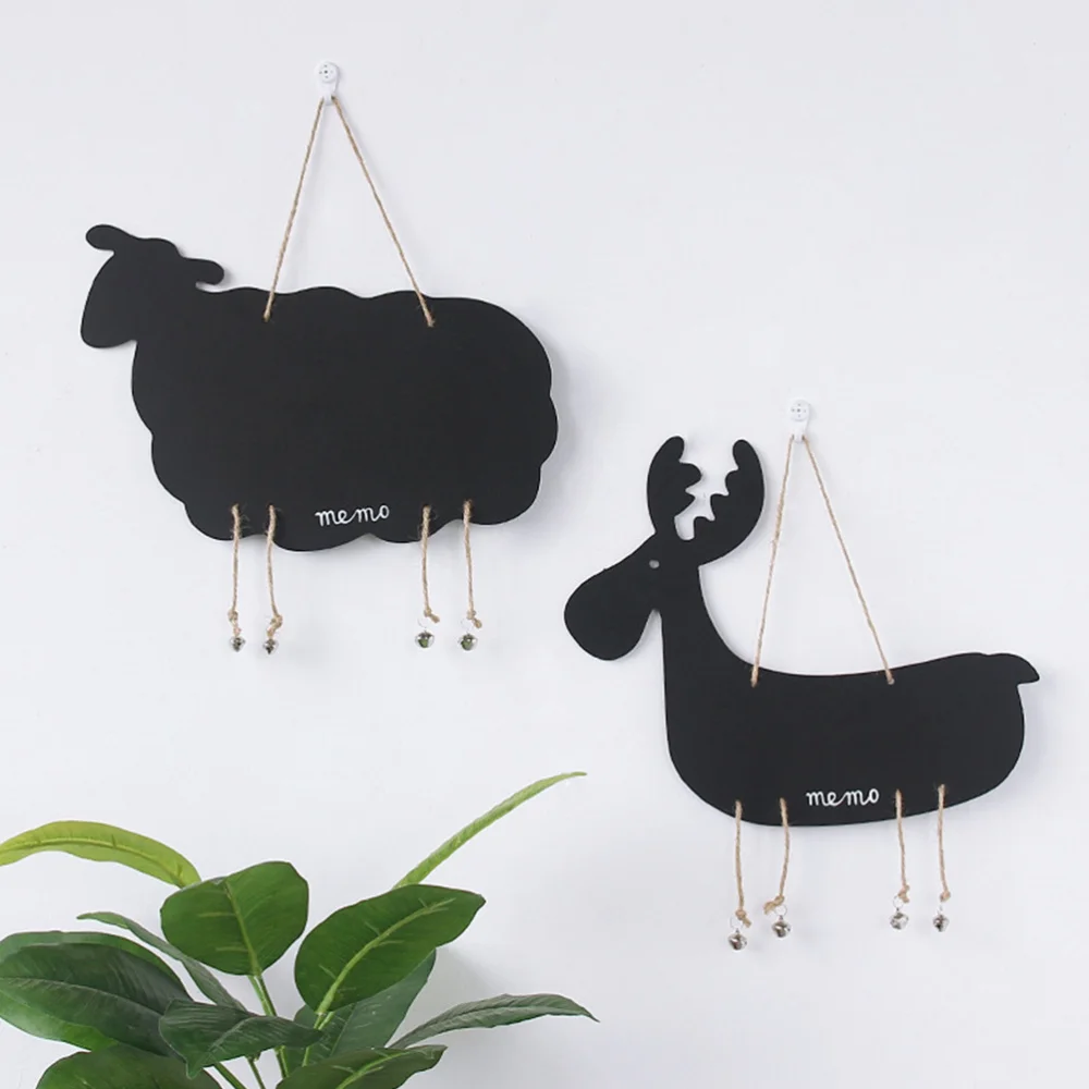 

Wooden Message Blackboard Double-Sided Board Wall Decor Signs Home Hanging Board Ornament (Sheep)