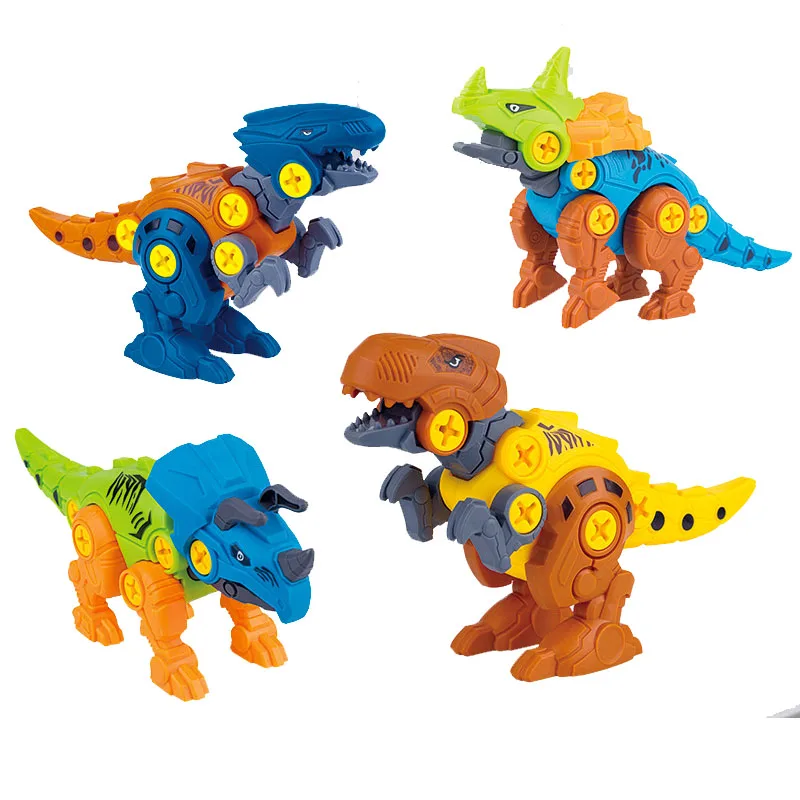 

4Pcs/set DIY disassembly assembly dinosaur toy set screw nut combination assembling dinosaur model educational toy for children