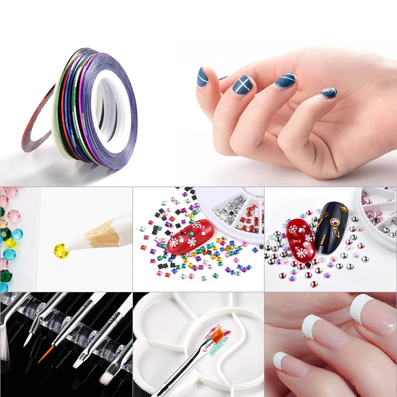 

45PCS/SET Nail Set Nail Pen Thread Disc Jewelry Palette Pen Holder Manicure Tools Set Nail Drill For Nail Art Tools FY187