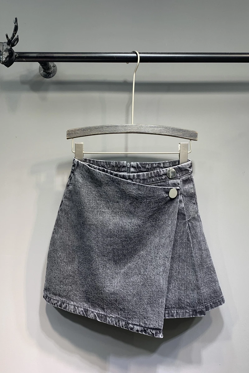

Jeans Skirt Blue Mini Pocket Ripped Bodycon Women Summer Casual New DM001