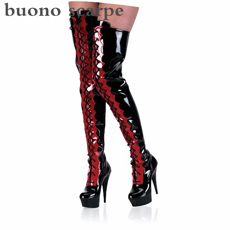 Новинка Обувь на платформе и высоком каблуке 15 см Тайваньские вечерние Сапоги