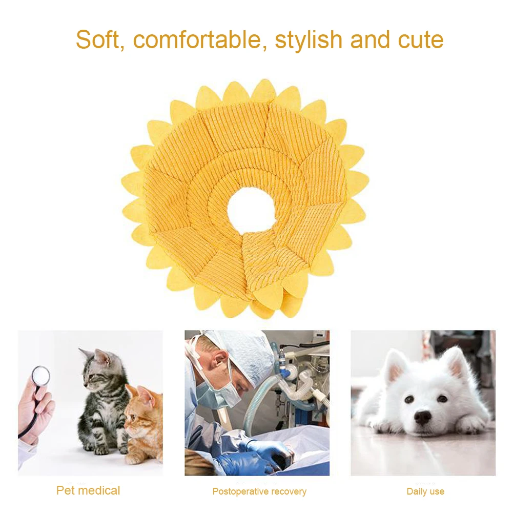 

Cute Pet Protective Collars For Dogs Cats Wound Healing Protection Dog Cat Collars Anti-Bite Neck Cone Recovery Circle