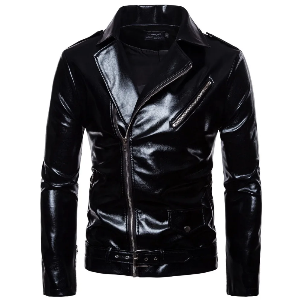 

Autumn winter men fashion black faux leather jacket hip hop punk motercycle jacket mens casual slim fit coat jaqueta de couro