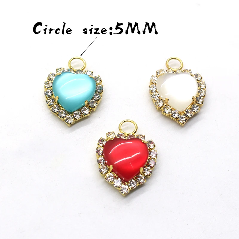 Высокое качество! 10 шт./компл. подвески украшения Стразы сердца ювелирные изделия