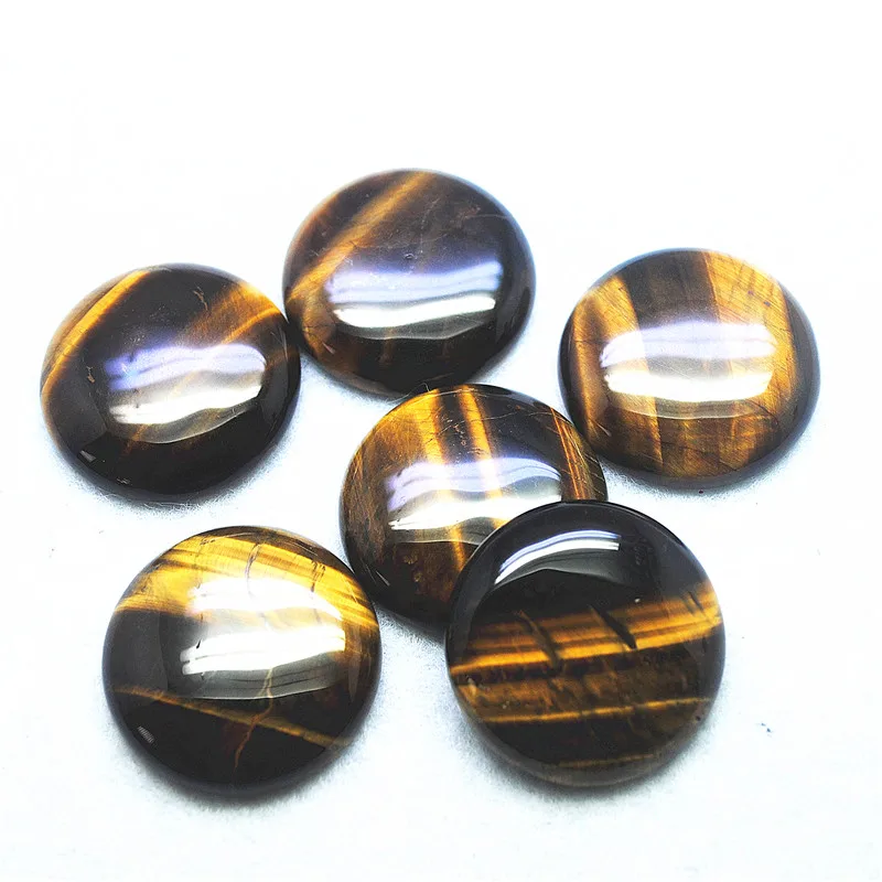 4PCS Yellow Tiger Eye Stone Cabochons Round Shape 30MM For Fashion Jewelry Designs Or DIY Making Free Shipping Wholesale Price | Украшения