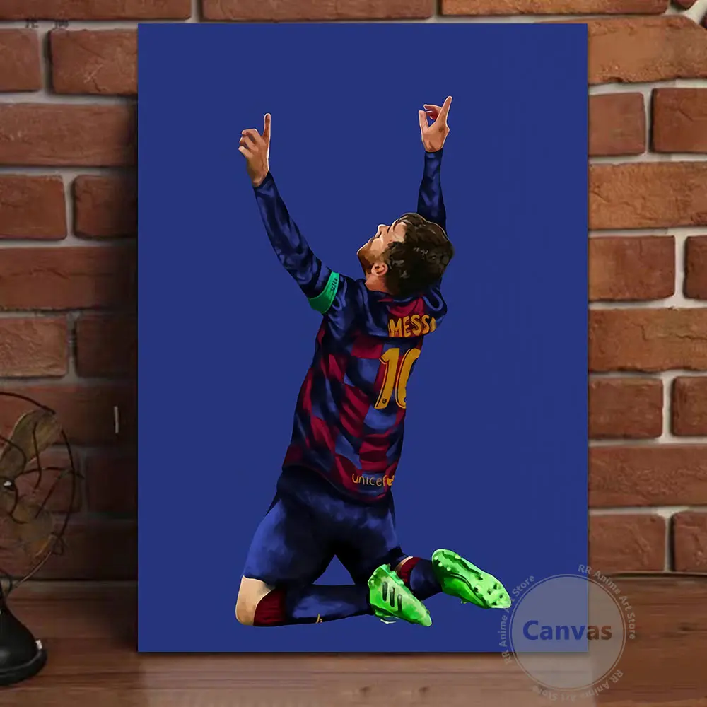 Холст с изображением футбольной звезды Лео Месси картины для украшения дома