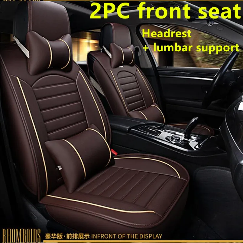2PC Deluxe Edition Универсальные автомобильные чехлы из искусственной кожи для hyundai Solaris 2/Accent/Verna /Мазда 2 skyactiv версия cx3 CX-3 автокресла - Название цвета: 2PC Deluxe Edition