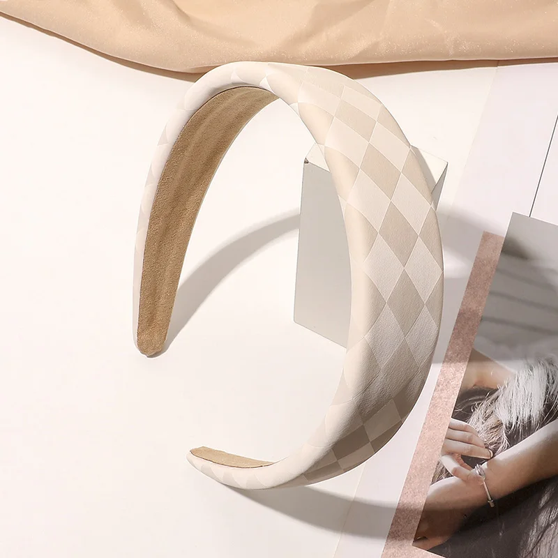 Новинка модные женские повязки для волос в клетку обруч с принтом повязка