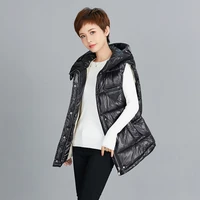 2021 new winter jacket womens vest coat glossy stand collar short vest jacket cotton padded parka warm female waistcoat outwear