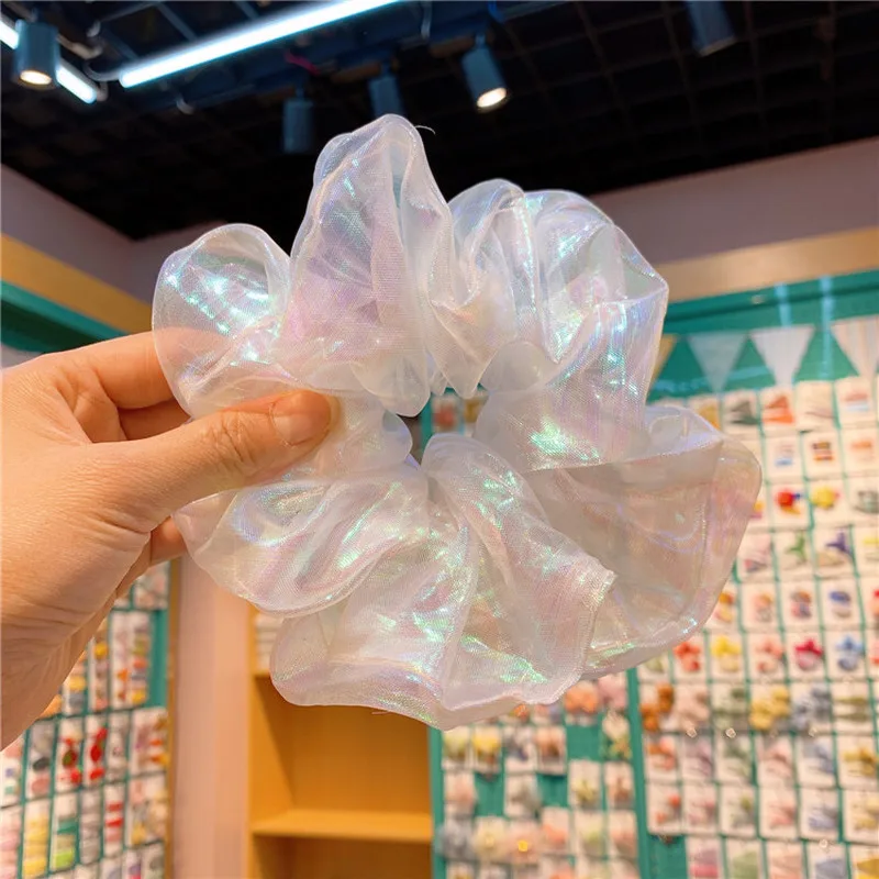 

Резинка для волос в Корейском стиле, простая блестящая марлевая повязка для волос с красивым фэнтезийным принтом русалки, модные аксессуар...