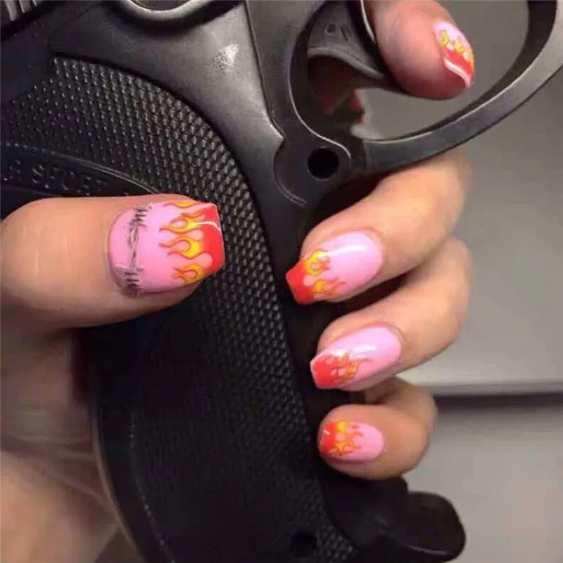 1/16 шт. огонь ногтей полоса Голографическая лента нейл-арта Стикеры s тонкий