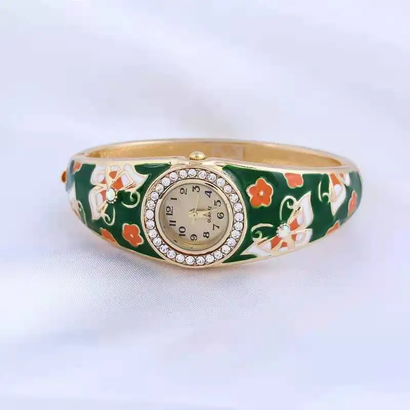 Эмаль перегородчатого цвета 18 К дворцовые Винтажные Украшения Простой браслет в