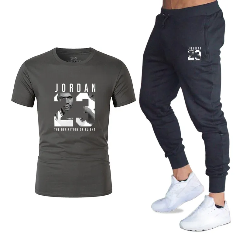 Новинка мужская футболка Jordan 23 с принтом плюс штаны модная повседневная хлопок