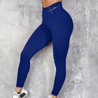 Женские Тренировочные штаны с высокой талией, эластичные облегающие спортивные Леггинсы женские для фитнеса с буквенным принтом, леггинсы с эффектом пуш-ап, размера плюс