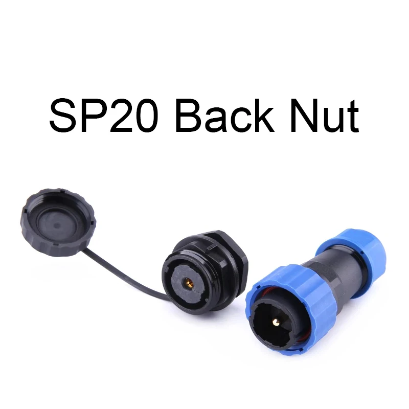 

SP20 IP68 Straight Waterproof Connector 1/2/3/4/5/6/7/9/10/12/14 Pin Back Nut TYPE Aviation Connectors Plug And Socket