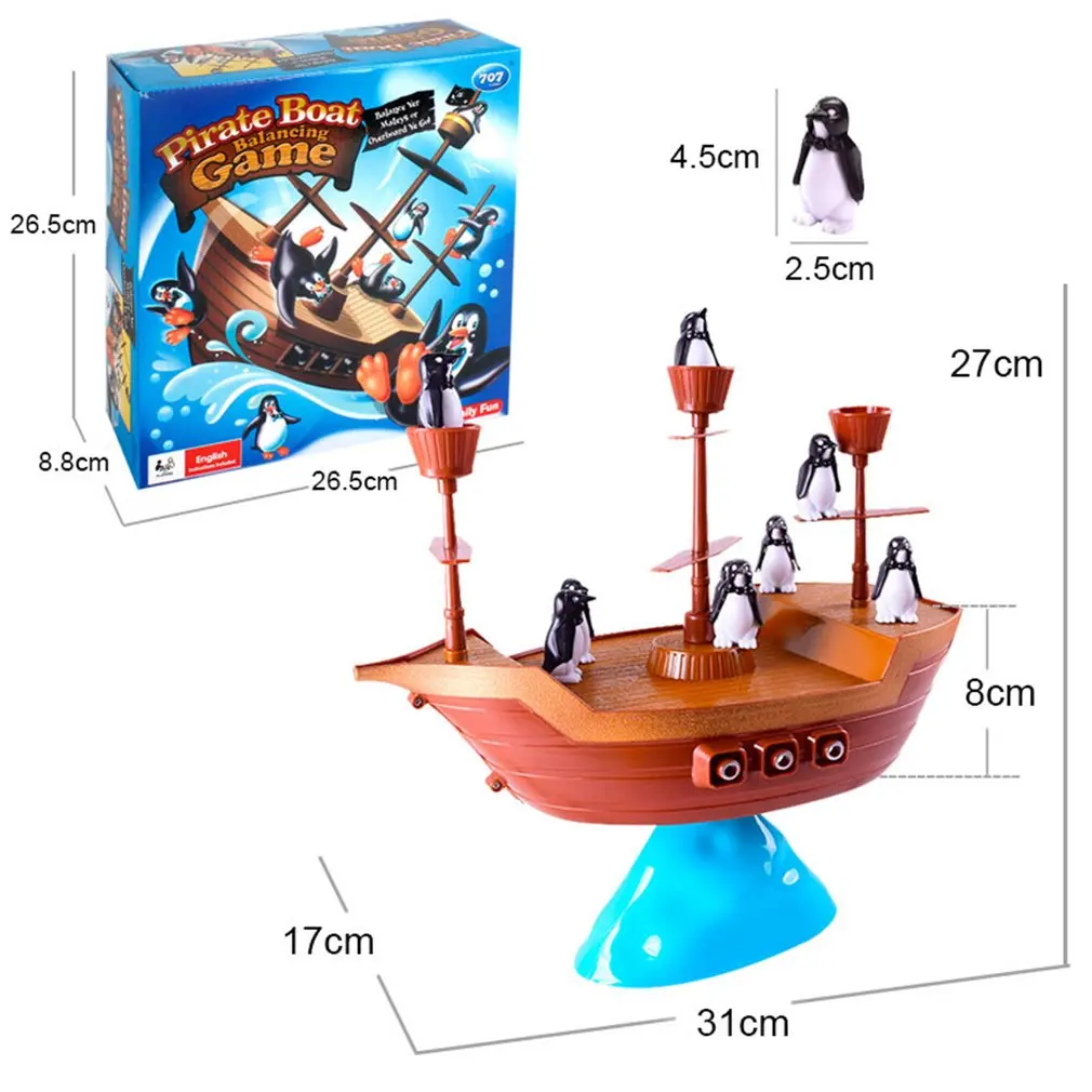 

Creative Pirate Boat Penguins Balancing Game Interactive Balance Game Children Learning Educational Toy Kids Desk Indoor Toys