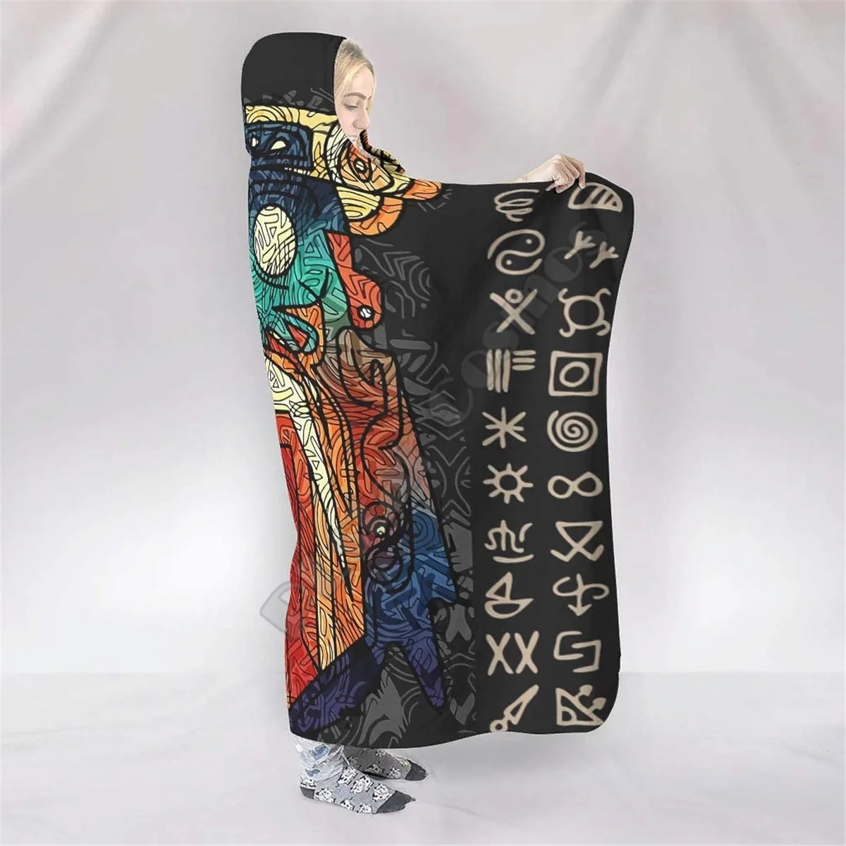 

Viking Tattoo Breathable Hooded Blanket 3D Printed Wearable Blanket Adults kids Blanket blanket throw blanket Drop Shipping 03