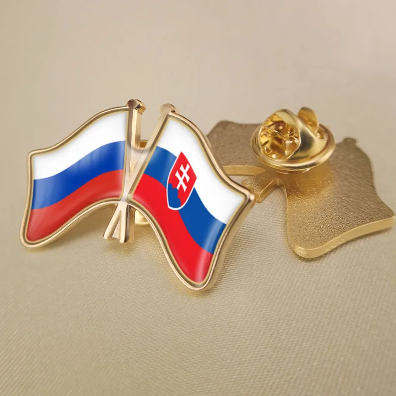 Российская Федерация и Словакия перекрестные двойной флаг дружбы значков на