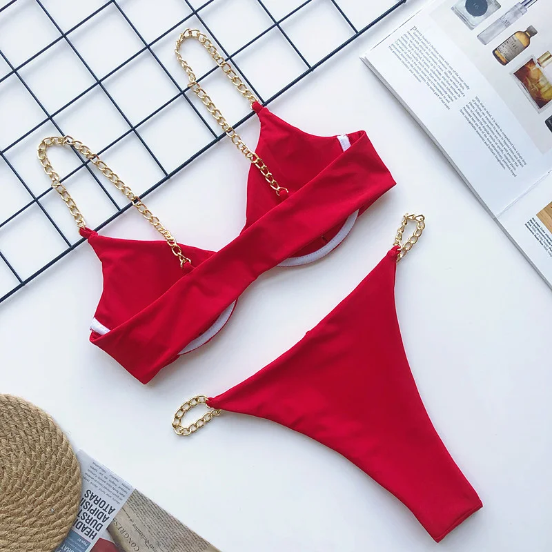 

Women's Tight Bikini Suit Sexy Swimsuit Solid Bikini Suit Low Waist Swimsuit