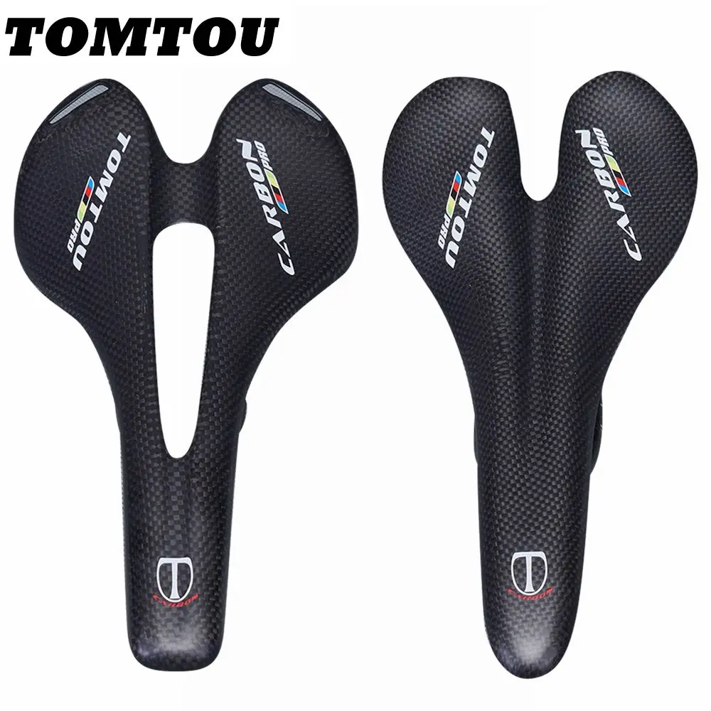 

TOMTOU PRO Full Carbon Fiber Saddle Bicycle Road MTB Bike Seat Saddle 7*9mm Carbon Rail 270mm X 143mm X 128mm