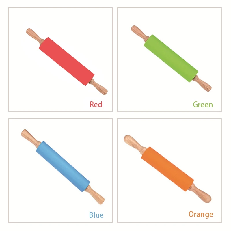 Силикагель роликовый штифт с твердой деревянной ручкой антипригарный пищевой