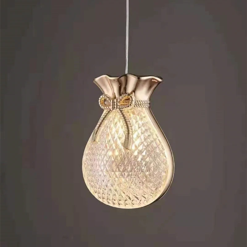 New Pendant Light Led Modern Lighting Luxury Bedroom Bedside Lucky Bag Hanging Fixture Creative Designer Art Deco Hotel Bar Lamp
