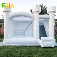 durable pvc commercial white bounce castle with slide combo inflatable jumping house tent with air blower for outdoor fun