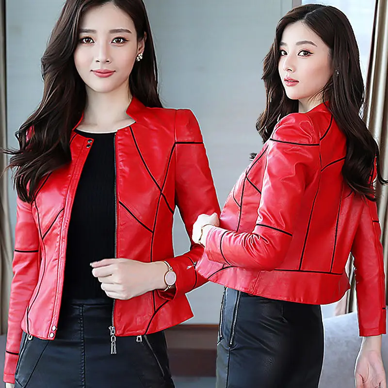 2020 Новинка весна короткая тонкая одежда женская кожаная куртка модная для отдыха