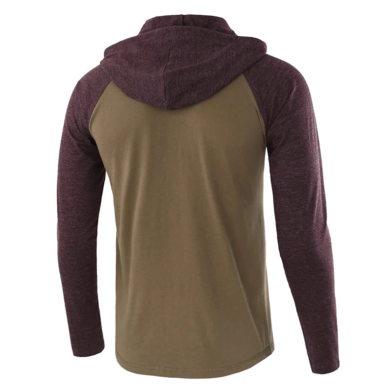 Коллекция 2020 года искусственные лоскутные Футболки с капюшоном тонкие мужские